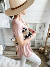 Load image into Gallery viewer, Cow Print Double Zipper Clutch With Attached Wristlet