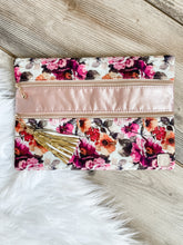 Load image into Gallery viewer, Floral Double Zipper Clutch - NO Wristlet Attached
