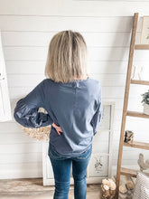 Load image into Gallery viewer, Front Tie Eyelet Bubble Sleeve Top