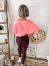 Load image into Gallery viewer, Eggplant Cotton Motto Leggings