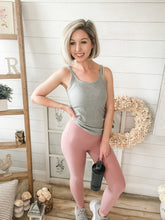 Load image into Gallery viewer, Dusty Rose Athletic High Waisted Leggings