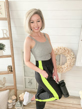 Load image into Gallery viewer, Ash Grey Tricot Track Joggers With Neon Yellow Side Stripes