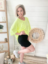 Load image into Gallery viewer, Black High Waisted Cotton Biker Shorts