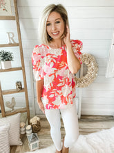 Load image into Gallery viewer, Floral Print Puff Sleeve Top