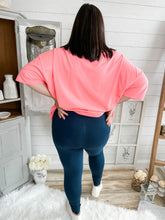 Load image into Gallery viewer, Coral Oversized V Neck Boyfriend T-Shirt
