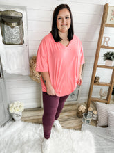 Load image into Gallery viewer, Eggplant Cotton Motto Leggings