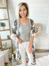 Load image into Gallery viewer, Black and White Pom Pom Kimono