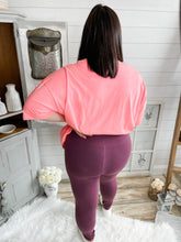 Load image into Gallery viewer, Eggplant Cotton Motto Leggings