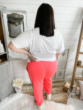 Load image into Gallery viewer, Coral Sweatpants with Leopard Side Stripes