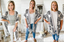 Load image into Gallery viewer, Black and White Pom Pom Kimono