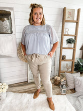 Load image into Gallery viewer, Plus Size Tie Front Paperbag Waist Pants