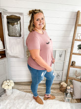 Load image into Gallery viewer, Plus Size Eyelash T-Shirt with Knot Front