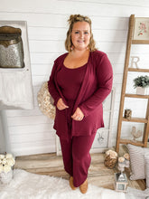 Load image into Gallery viewer, Waffle Knit Pants, Tank, & Cardigan 3 Piece Set