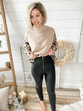 Load image into Gallery viewer, Black High Waisted Zippered Up Faux Leather Leggings