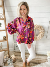 Load image into Gallery viewer, Multi Colored Graffiti Print Bubble Sleeve Top