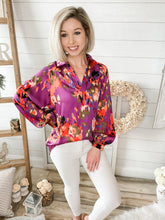 Load image into Gallery viewer, Multi Colored Graffiti Print Bubble Sleeve Top