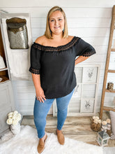 Load image into Gallery viewer, Plus Size Crochet Lace Trim Top