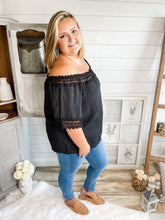 Load image into Gallery viewer, Plus Size Crochet Lace Trim Top