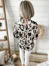 Load image into Gallery viewer, Neutral Cow Print Top