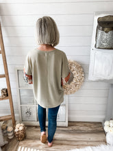 Load image into Gallery viewer, Sage and Paisley Bubble Sleeve Waffle Knit Lightweight Sweater