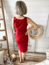 Load image into Gallery viewer, Red Cotton Midi Dress
