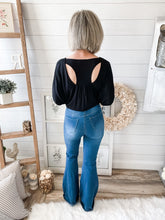 Load image into Gallery viewer, Medium Wash Flare High Rise Jeans