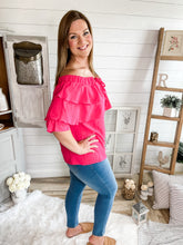 Load image into Gallery viewer, Ruffled Tiered Off Shoulder Top