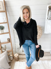 Load image into Gallery viewer, Cowl Neck Waffle Knit Lightweight Sweater