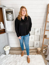 Load image into Gallery viewer, Cowl Neck Waffle Knit Lightweight Sweater