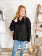 Load image into Gallery viewer, Cowl Neck Waffle Knit Lightweight Sweater