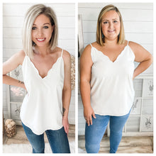 Load image into Gallery viewer, White Scalloped Tank Top