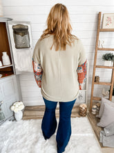 Load image into Gallery viewer, Sage and Paisley Bubble Sleeve Waffle Knit Lightweight Sweater
