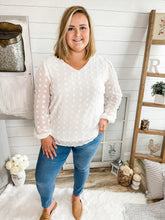 Load image into Gallery viewer, Fully Lined Swiss Dot Bubble Sleeve Top