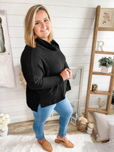 Load image into Gallery viewer, Cowl Neck Waffle Knit Lightweight Sweater