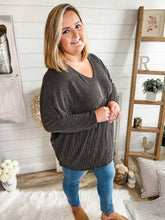 Load image into Gallery viewer, Plus Size V-Neck Ribbed Sweater