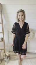 Load and play video in Gallery viewer, Black Floral Mesh Dress
