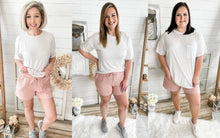 Load image into Gallery viewer, Mauve French Terry Drawstring Shorts