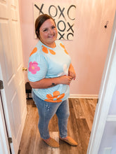 Load image into Gallery viewer, Sky Blue Flower Print Top (S-2XL)
