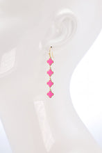 Load image into Gallery viewer, Fuchsia Layered Clover Dangle Earrings
