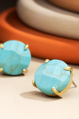 Turquoise Stone Stud Earrings