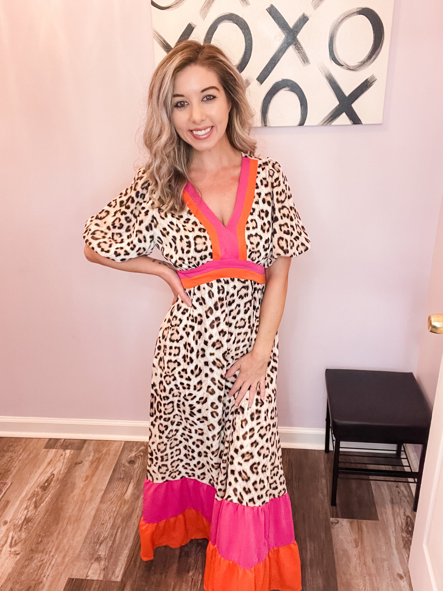 Leopard & Pink/Orange Maxi Dress Saluda Rose Boutique Leopard & Pink/Orange Maxi Dress Saluda Rose Boutique