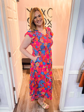 Load image into Gallery viewer, Plus Size Floral Smocked Maxi Dress
