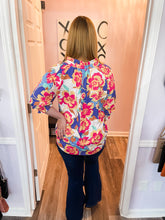 Load image into Gallery viewer, Multi Colored Floral V Neck Top
