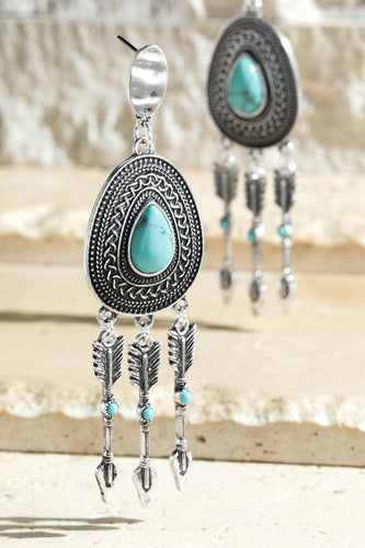 Turquoise Concho & Arrow Earrings