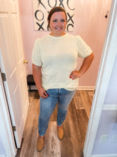 Load image into Gallery viewer, Plus Size Yellow &amp; White Striped Top
