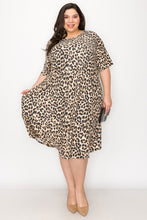 Load image into Gallery viewer, (Sizes: 3XL-5XL) Plus Size Leopard Print Dress With Pockets
