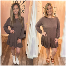 Load image into Gallery viewer, Brown Babydoll Tiered Ruffle Dress (Sizes: S-3XL)
