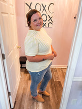 Load image into Gallery viewer, Plus Size Yellow &amp; White Striped Top
