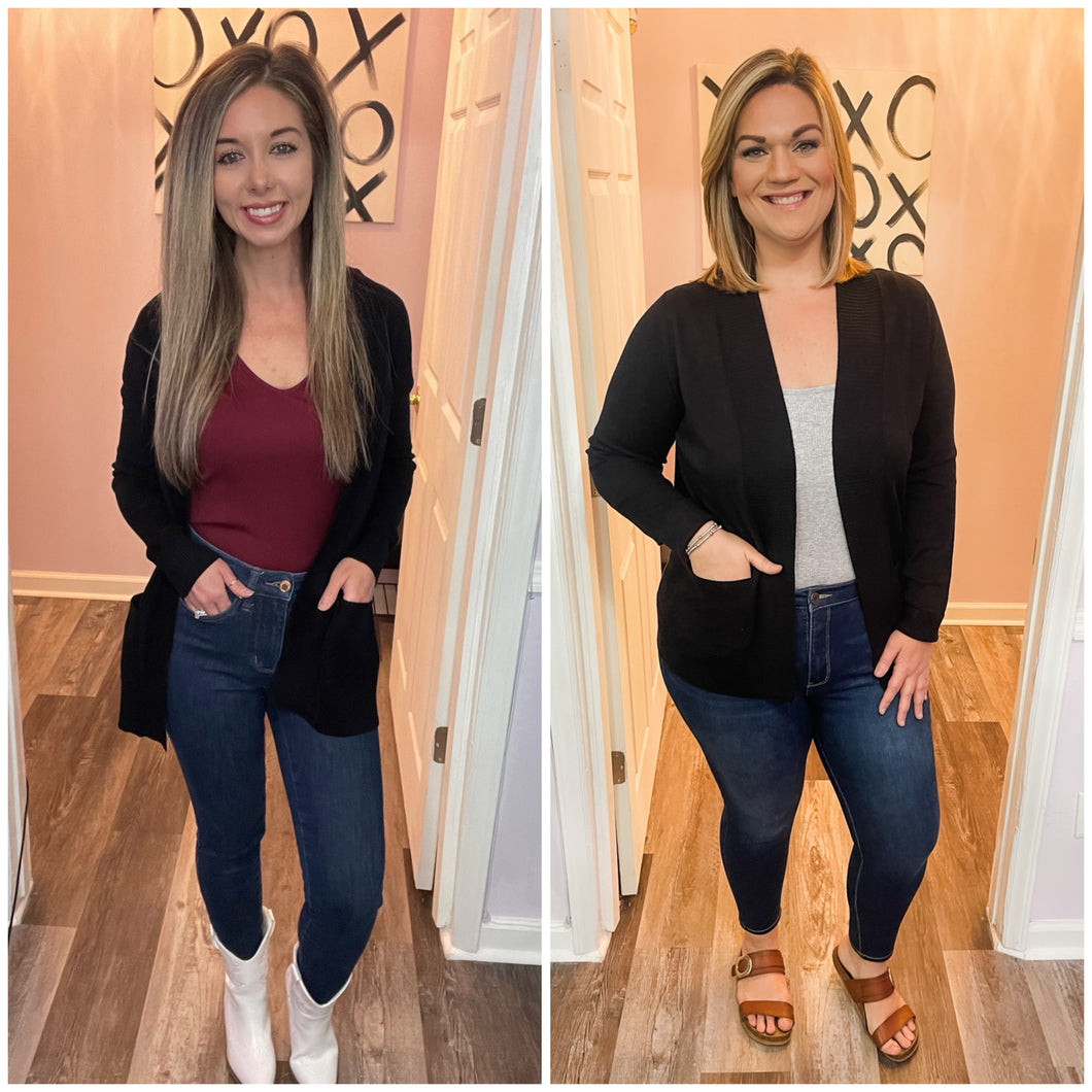 Black Cardigan (Sizes S-3XL)