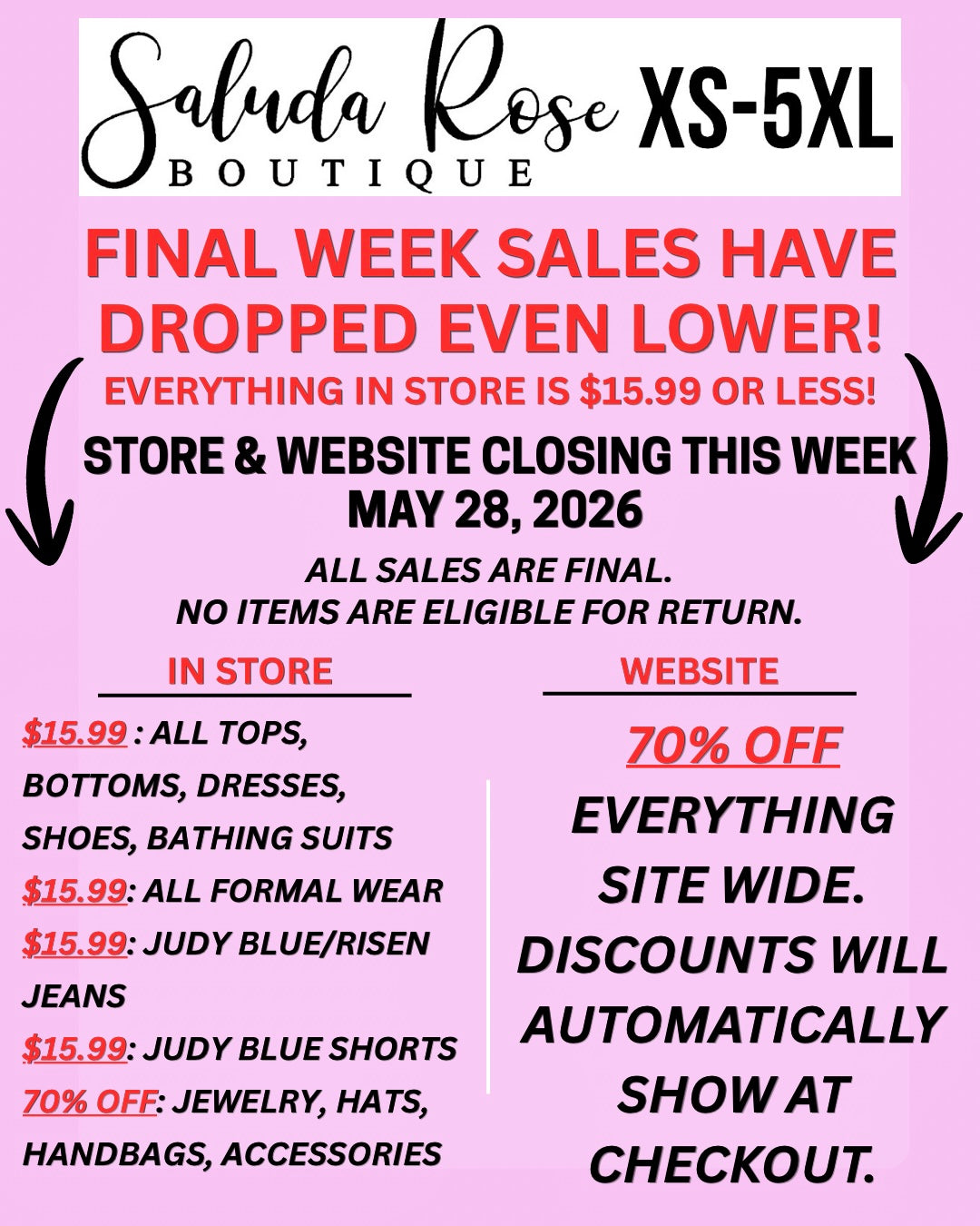Saluda Rose Boutique Clothing Store